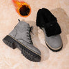 Women’s Lace-Up Suede Fleece-Lined Ankle Boots | Cozy Winter Boots by FitiqueFit