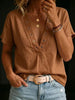 Women's V-Neck Short-Sleeve Loose-Fit Linen Shirt by FitiqueFit