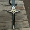 King's Oath Fantasy Longsword Replica Gold Guard, Gemstone Inlays & Leather Scabbard by JW SteelCrafts