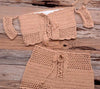 Fashion Beach Bikini Set Knitting Swimsuit Crochet Style Off Shoulder Bathing Handmade Tassels Bikini Bra Two Piece Beach Outfits For Women Crochet Tassels Hollow Out Bikini Bra Top Skirt Cover Up Dress by Stevvex