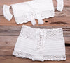 Fashion Beach Bikini Set Knitting Swimsuit Crochet Style Off Shoulder Bathing Handmade Tassels Bikini Bra Two Piece Beach Outfits For Women Crochet Tassels Hollow Out Bikini Bra Top Skirt Cover Up Dress by Stevvex