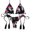 Fashion Bikini Set Bikinis Stripes Lace Up String Two-Piece Swimsuit Mini Bikini Swimwear Padded Two Piece Triangle Bikini Set Summer Breathable Beach Swimsuits For Women by Stevvex