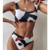 Fashion Bikini Set Bikinis Stripes Lace Up String Two-Piece Swimsuit Mini Bikini Swimwear Padded Two Piece Triangle Bikini Set Summer Breathable Beach Swimsuits For Women by Stevvex