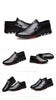 Fashion Black Men's Popular Casual Flat Shoes Outdoor Soft Soled Travel Sneakers Leather Business Non Slip Breathable Sneakers Loafers Comfort Walking Shoes For Business Work Office by Stevvex