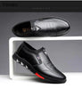Fashion Black Men's Popular Casual Flat Shoes Outdoor Soft Soled Travel Sneakers Leather Business Non Slip Breathable Sneakers Loafers Comfort Walking Shoes For Business Work Office by Stevvex