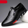 Fashion Black Men's Popular Casual Flat Shoes Outdoor Soft Soled Travel Sneakers Leather Business Non Slip Breathable Sneakers Loafers Comfort Walking Shoes For Business Work Office by Stevvex
