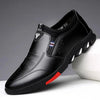 Fashion Black Men's Popular Casual Flat Shoes Outdoor Soft Soled Travel Sneakers Leather Business Non Slip Breathable Sneakers Loafers Comfort Walking Shoes For Business Work Office by Stevvex