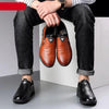 Fashion Black Men's Popular Casual Flat Shoes Outdoor Soft Soled Travel Sneakers Leather Business Non Slip Breathable Sneakers Loafers Comfort Walking Shoes For Business Work Office by Stevvex