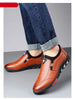 Fashion Black Men's Popular Casual Flat Shoes Outdoor Soft Soled Travel Sneakers Leather Business Non Slip Breathable Sneakers Loafers Comfort Walking Shoes For Business Work Office by Stevvex