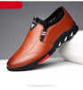 Fashion Black Men's Popular Casual Flat Shoes Outdoor Soft Soled Travel Sneakers Leather Business Non Slip Breathable Sneakers Loafers Comfort Walking Shoes For Business Work Office by Stevvex