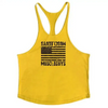 Fashion Bodybuilding Cotton Gym Sleeveless Shirt Men Fitness Vest Modern Singlet Sportswear Workout Tank Top Gym Mens Back Tank Top Vest Muscle Fashion Stringer Clothing Bodybuilding Singlets Fitness Workout Sleeveless Sports Shirt by Stevvex
