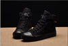 Fashion New Mens Light Breathable Canvas Casual Black White High Top Solid Color Sneakers Shoes Vulcanized Mens Sports Walking Jogging Non Slip Athletic Sneakers by Stevvex