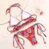 Fashion Swimwear Women Bikini Sets Women Lace Up Two Piece String Bikinis Beach Swimsuit Triangle Bathing Suit Side Tie Swimwear String Swimming Suit For Women Bathing Suit Micro Halter String Triangle Bikini by Stevvex