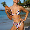 Fashion Triangle Women Micro Bikini Set String Backless Swimsuit High Cut Swimwear Women Beach Wear Women's Ribbed Tie Bikini Beautiful Bottom String Swimsuit by Stevvex