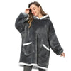 Fashion Winter Oversized Hoodie Women Sweatshirt Hooded Bathrobe Coats Blanket With Sleeves Fleece Christmas TV Blanket Warm Blank Flannel Hoodie Cozy Plush Blanket Hooded Blanket Design Hoodie For Men Women by Stevvex