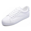 Fashion Women's Vulcanize White Shoes Spring New Casual Classic Leather Women Casual White Sneakers Casual Sports Flat Low Top Sneaker Lace-up Classic Shoes by Stevvex
