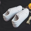 Fashion Women's Vulcanize White Shoes Spring New Casual Classic Leather Women Casual White Sneakers Casual Sports Flat Low Top Sneaker Lace-up Classic Shoes by Stevvex
