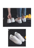 Fashion Women's Vulcanize White Shoes Spring New Casual Classic Leather Women Casual White Sneakers Casual Sports Flat Low Top Sneaker Lace-up Classic Shoes by Stevvex