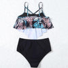 Fashionable And Stylish Design Women Leaf Print Soft Comfortable Suitable High Waist Swimsuit Bikini Women's Suits Two Pieces Top High Waist Bottom Two Piece Sets Beach Swimwear by Stevvex