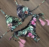 Fashionable Bikini Swimwear Women Swimsuit Female Bikini Set Knot Push Up Bathing Suit Comfortable Summer Women's Ribbed Tie Bikini Lace Up Bottom String Swimsuit Swim Wear by Stevvex