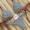 Fashionable Bikini Swimwear Women Swimsuit Female Bikini Set Knot Push Up Bathing Suit Comfortable Summer Women's Ribbed Tie Bikini Lace Up Bottom String Swimsuit Swim Wear by Stevvex