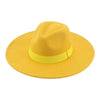 Fashionable Fedora Hats Women Wide Brim Dress Caps Women's Fedora Hats Elegant Wide Brim Fedora Hat Wedding Men Hat Warm Retro Style Belt 56-58cm by Stevvex