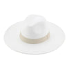 Fashionable Fedora Hats Women Wide Brim Dress Caps Women's Fedora Hats Elegant Wide Brim Fedora Hat Wedding Men Hat Warm Retro Style Belt 56-58cm by Stevvex