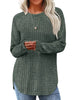 Ribbed Knit Long Sleeve T-Shirt by Simply Love