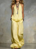 Women's V-Neck Ruffle-Trim Puff-Sleeve Two-Piece Set by FitiqueFit