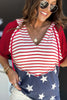 Stars and Stripes Print Drawstring Hoodie