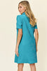 Double Take Full Size Texture Collared Neck Short Sleeve Dress Textured Dress For Women by Stevvex