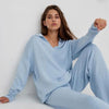 Solid Color Lapel Sweater Set for Women by FitiqueFit