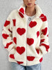 Cute Heart Zip Up Drop Shoulder Furry Jacket Cozy & Trendy Cold-Weather Essential Warm Soft Winter Jacket For Your Girl by Stevvex