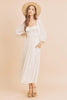 New Summer Ruffled Smocked Square Neck Balloon Sleeve Comfortable Dress – Feminine, Chic, and Elegant for Any Occasion by Stevvex