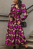 Printed Tied Pocketed Lantern Sleeve Dress