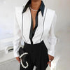 Women’s Black White Colorblock Shirt by FitiqueFit