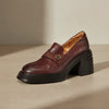 Women’s Vintage Chunky Heel Leather Shoes – Retro Style by FitiqueFit