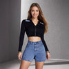 Distressed Vintage Non-stretch Denim Shorts by My Store