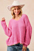 BiBi V-Neck Sweater with Colorful Trim by FitiqueFit