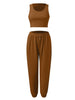 Wide Strap Top and Drawstring Joggers Set