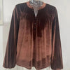 Women's Solid Color V-Neck Button Detail Long Sleeve Pullover by FitiqueFit