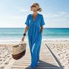 V-Neck Short-Sleeve High Waist Maxi Dress | Resort Style by FitiqueFit