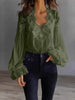 Lace-Panel Puff Sleeve Pleated Ruffle Shirt | Ballet Style by FitiqueFit