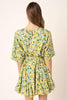 New Summer Floral Tie Waist Half Sleeve Mini Dress –Feminine and Chic Floral Dress with Flattering Tie Waist Detail by Stevvex