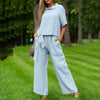 Round-Neck 3/4 Sleeve Top & Pants Two-Piece Set – 6 Colors, S–XXL by FitiqueFit