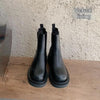 Women’s British-Style Mid-Calf Thick-Soled Leather Boots by FitiqueFit