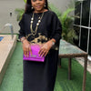 Sanzhai Pleated Plus Size Summer Fashionable Stylish Round Neck Long Sleeve Loose Long Dress