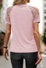 White Seamed Detail Contrast Lace Raglan Sleeve Tee by Wild and Free Boutique