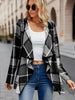 Elegant Plaid Open Front Long Sleeve Jacket Stylish & Cozy Lightweight Breathable Outerwear by Stevvex