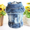 Pet Dog Cat Blue Denim Jeans Jacket Coat Vest by Furr Baby Gifts